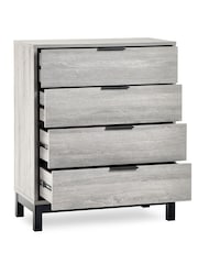 Julian Bowen Grey and Oak Bali 4 Drawer Chest - Image 4 of 6