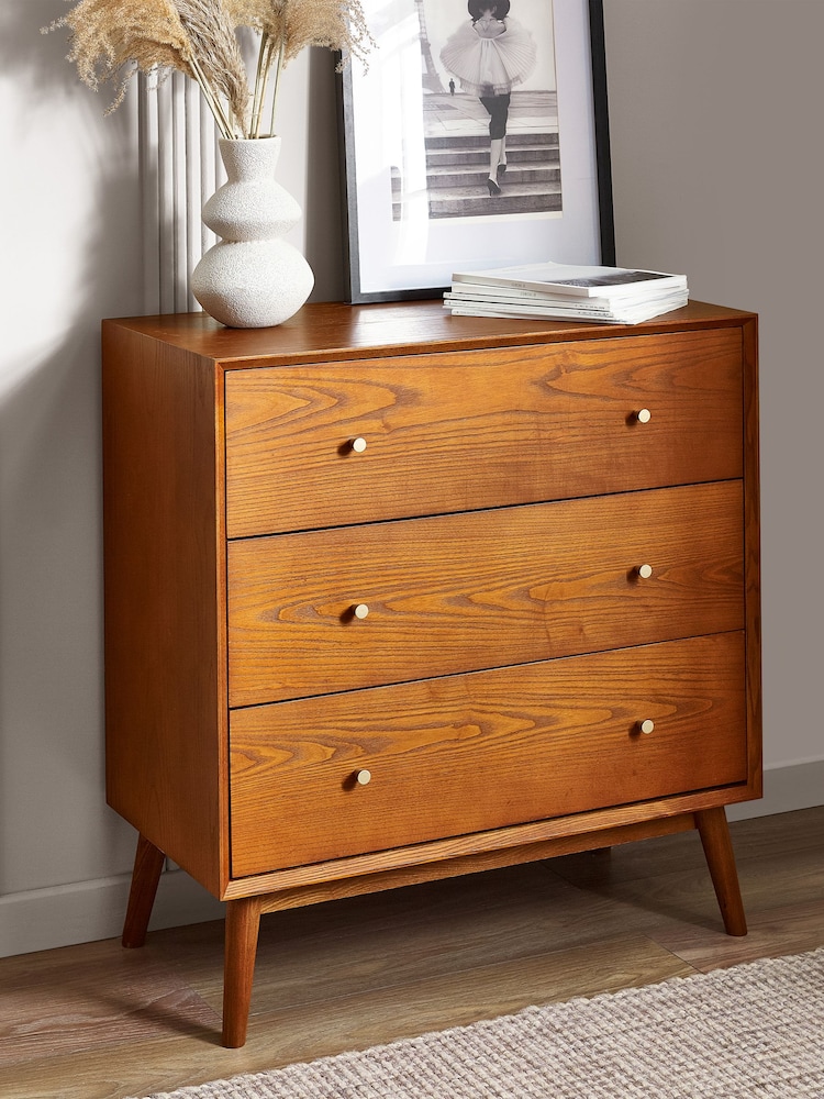 Julian Bowen Ash Lowry 3 Drawer Chest - Image 1 of 5