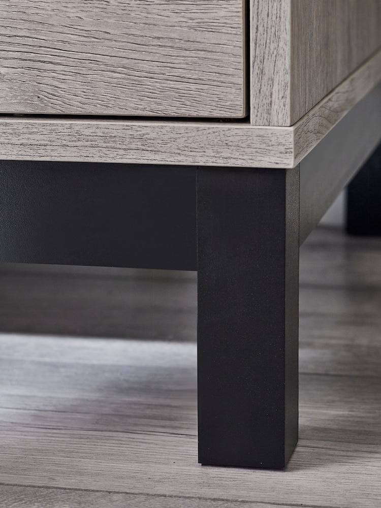 Julian Bowen Grey Oak Bali Double 1 Drawer Wardrobe - Image 6 of 6