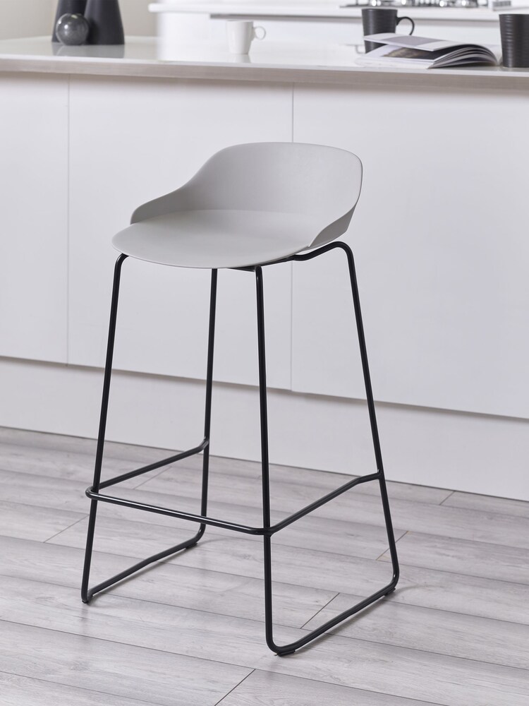 Julian Bowen Light Grey Set Of 2 Rocco Stools - Image 1 of 5