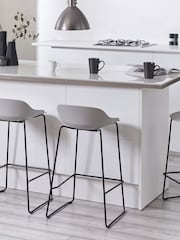 Julian Bowen Light Grey Set Of 2 Rocco Stools - Image 2 of 5