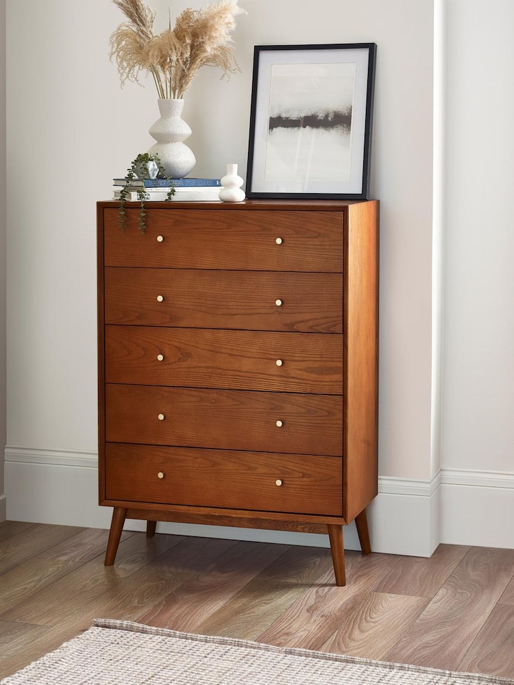 Julian Bowen Ash Lowry 5 Drawer Chest - Image 1 of 5