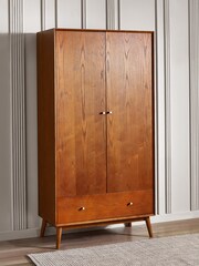 Julian Bowen Ash Lowry Double 1 Drawer Wardrobe - Image 1 of 6