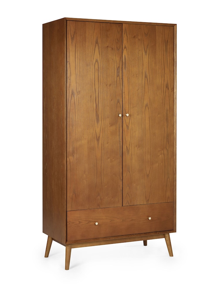Julian Bowen Ash Lowry Double 1 Drawer Wardrobe - Image 2 of 6