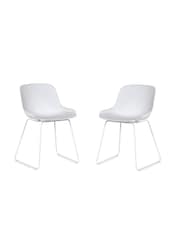 Julian Bowen White Set Of 2 Rocco Chairs - Image 2 of 4