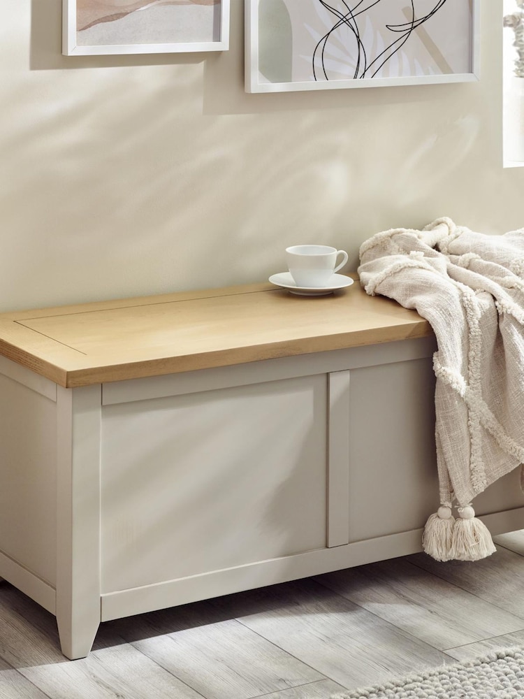 Julian Bowen Elephant Grey Richmond Storage Bench - Image 1 of 6