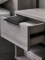Julian Bowen Grey Oak Bali 1 Drawer Bedside Table - Image 4 of 6