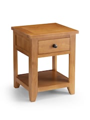 Julian Bowen Oak Astoria 1 Drawer Lamp Table - Image 1 of 6