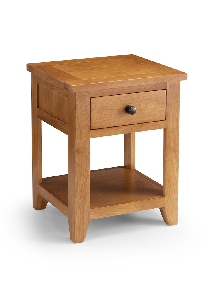 Julian Bowen Oak Astoria 1 Drawer Lamp Table - Image 1 of 6
