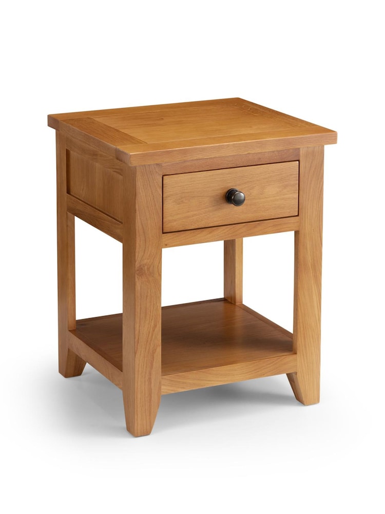 Julian Bowen Oak Astoria 1 Drawer Lamp Table - Image 1 of 6 Julian Bowen Oak Astoria 1 Drawer Lamp Table - Image 1 of 6