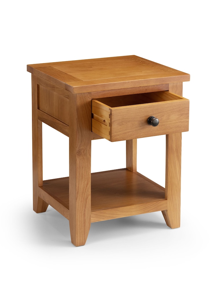 Julian Bowen Oak Astoria 1 Drawer Lamp Table - Image 2 of 6