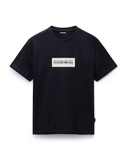 Napapijri Box 100% Cotton Short Sleeve Black T-Shirt - Image 4 of 6
