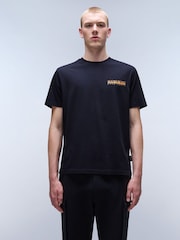 Napapijri Durand Black Short Sleeve 100% Cotton T-Shirt - Image 1 of 4