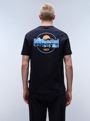 Napapijri Durand Black Short Sleeve 100% Cotton T-Shirt - Image 2 of 4