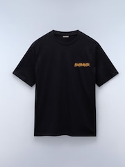 Napapijri Durand Black Short Sleeve 100% Cotton T-Shirt - Image 3 of 4