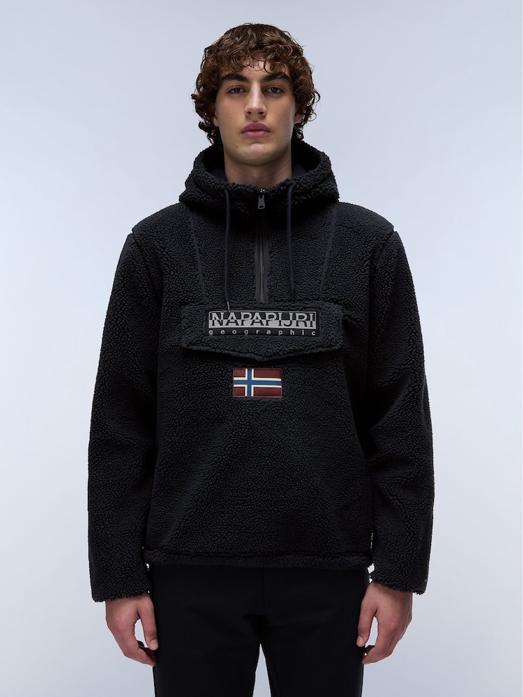 Napapijri Burgee Fleece Black Hoodie - Image 1 of 6