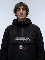 Napapijri Burgee Fleece Black Hoodie - Image 3 of 6