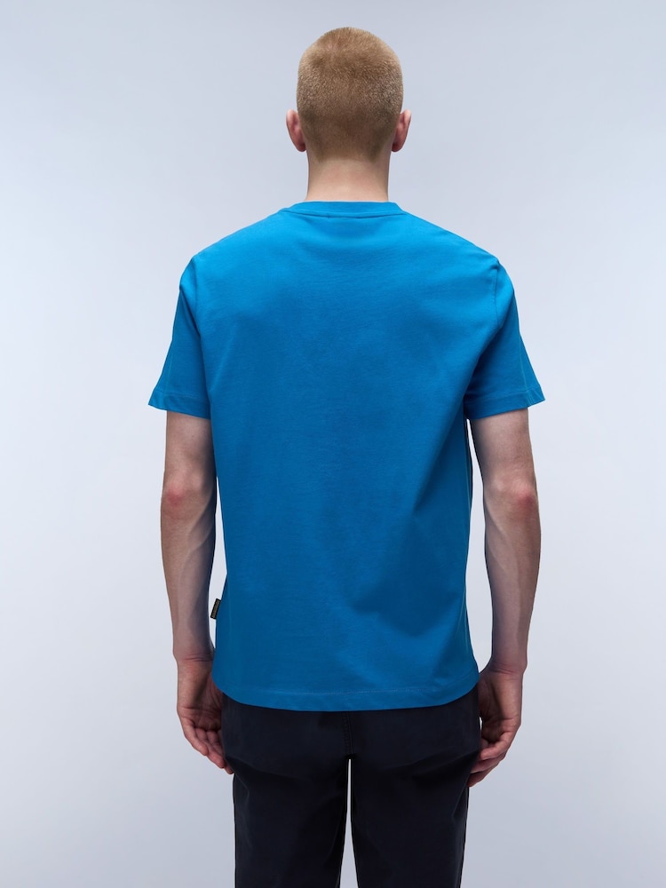 Napapijri Blue 100% Cotton Box Short Sleeve T-Shirt - Image 2 of 5