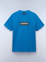 Napapijri Blue 100% Cotton Box Short Sleeve T-Shirt - Image 4 of 5