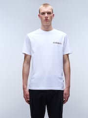 Napapijri Durand White Short Sleeve 100% Cotton T-Shirt - Image 1 of 5