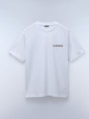 Napapijri Durand White Short Sleeve 100% Cotton T-Shirt - Image 3 of 5