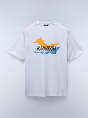 Napapijri Durand White Short Sleeve 100% Cotton T-Shirt - Image 4 of 5