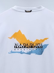 Napapijri Durand White Short Sleeve 100% Cotton T-Shirt - Image 5 of 5