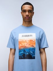 Napapijri Rollin Blue Short Sleeve 100% Cotton T-Shirt - Image 3 of 5