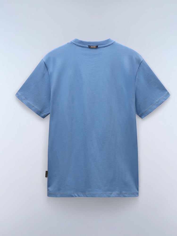 Napapijri Rollin Blue Short Sleeve 100% Cotton T-Shirt - Image 5 of 5