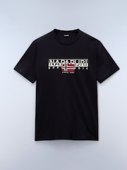 Napapijri Aylmer Black Short Sleeve 100% Cotton T-Shirt - Image 4 of 5