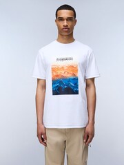 Napapijri Rollin Short Sleeve White 100% Cotton T-Shirt - Image 1 of 4