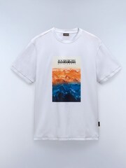 Napapijri Rollin Short Sleeve White 100% Cotton T-Shirt - Image 3 of 4