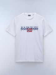 Camiseta branca de manga curta Napapijri Aylmer  100% algodão - Imagem 4 de 5