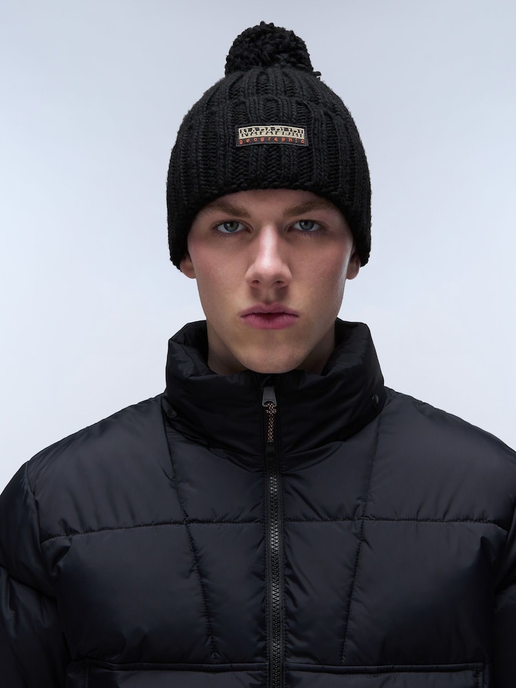 Napapijri Fea Black Beanie - Image 4 of 4