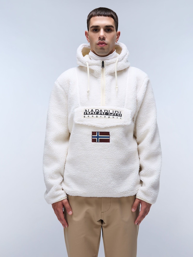 Napapijri Cream Burgee Fleece Hanorac cu glugă - Image 1 of 6