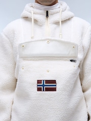 Napapijri Cream Burgee Fleece Hanorac cu glugă - Image 4 of 6