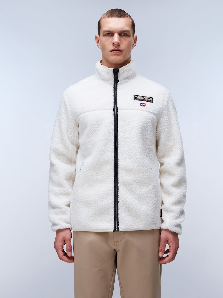 Napapijri Cream Tynik Full-Zip Fleece Hanorac cu glugă - Image 1 of 5