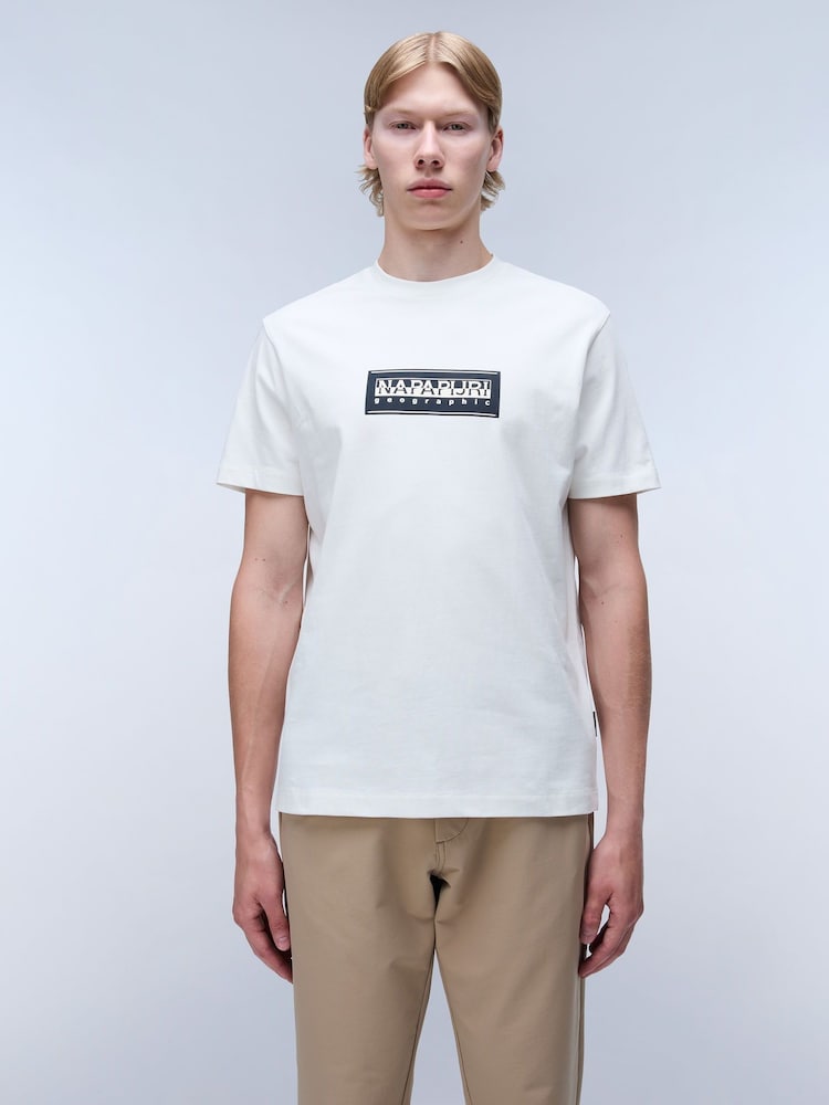 Napapijri 100% Cotton Box Mânecă scurtă Alb Tricou - Image 1 of 6