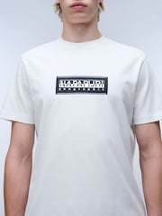 Napapijri 100% Cotton Box Mânecă scurtă Alb Tricou - Image 3 of 6