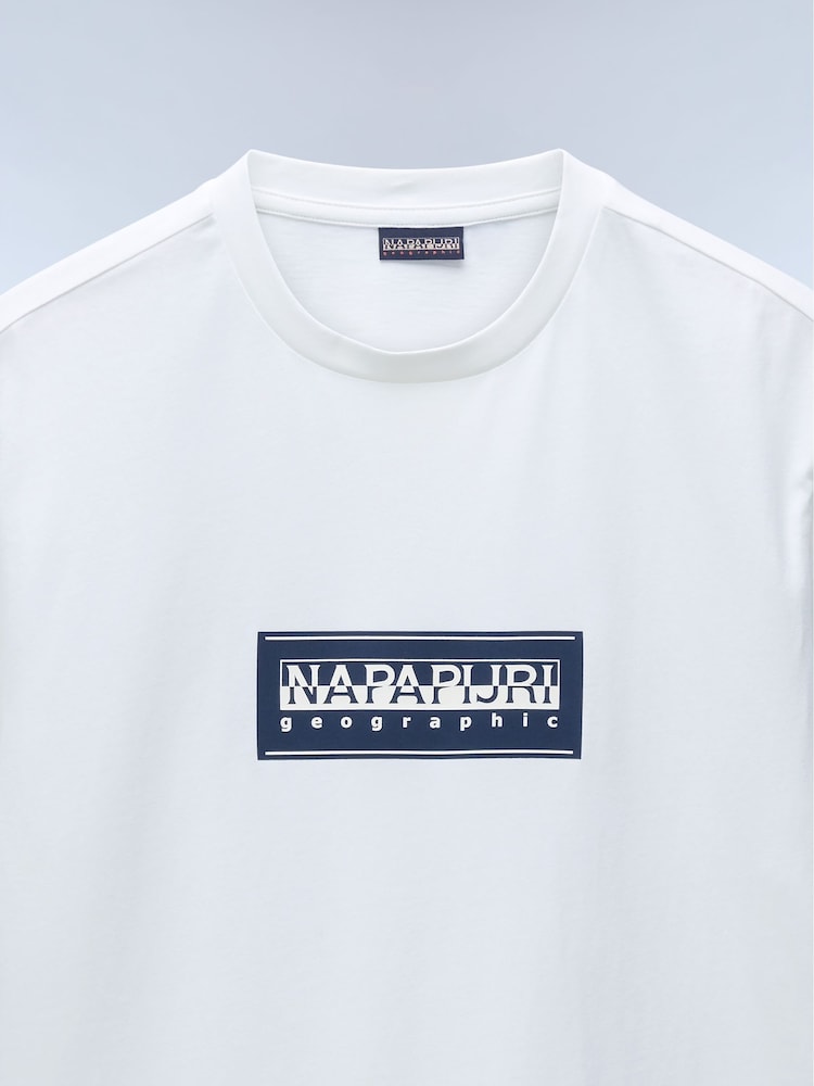 Napapijri 100% Cotton Box Mânecă scurtă Alb Tricou - Image 6 of 6