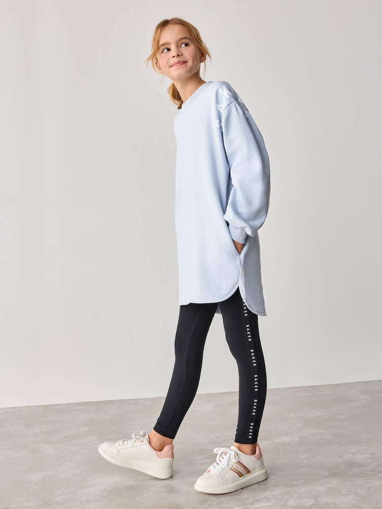 Baker by Ted Baker Blue Longline Logo Sweat Top and Leggings Set - Image 1 of 13