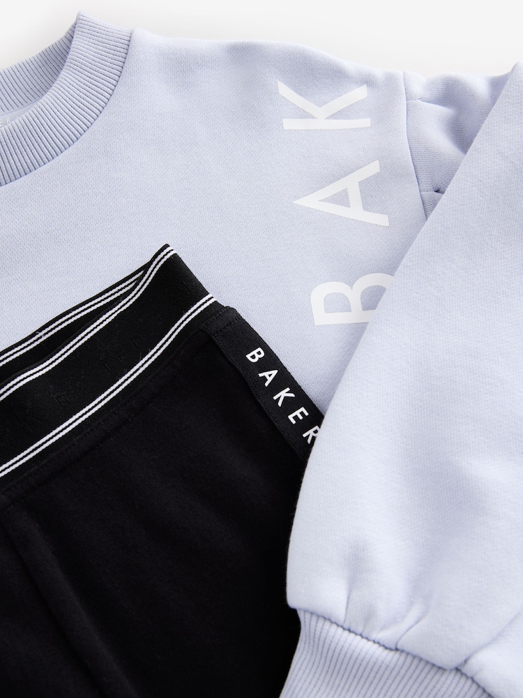 Baker by Ted Baker Blue Longline Logo Sweat Top and Leggings Set - Image 12 of 13
