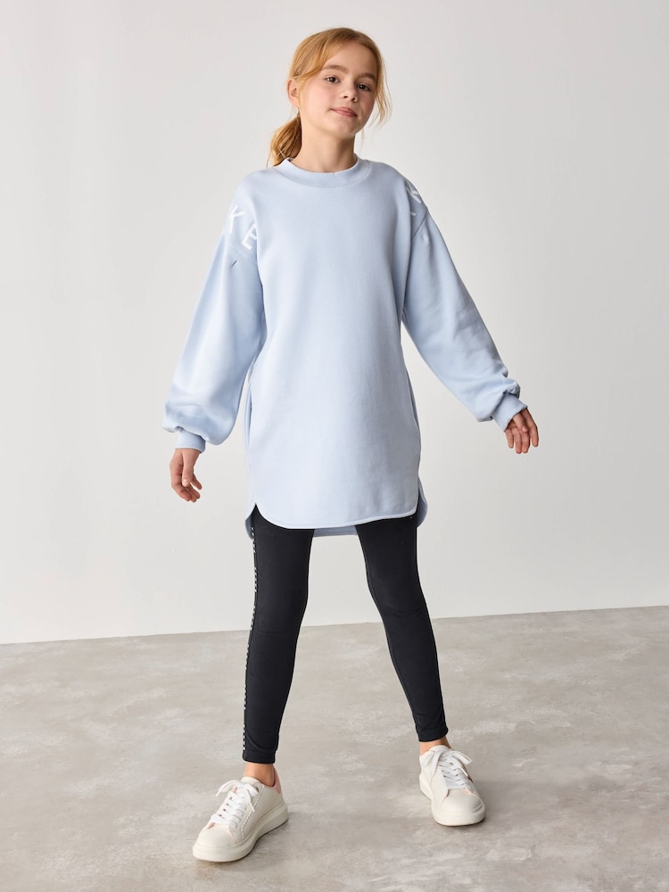 Baker by Ted Baker Blue Longline Logo Sweat Top and Leggings Set - Image 2 of 13