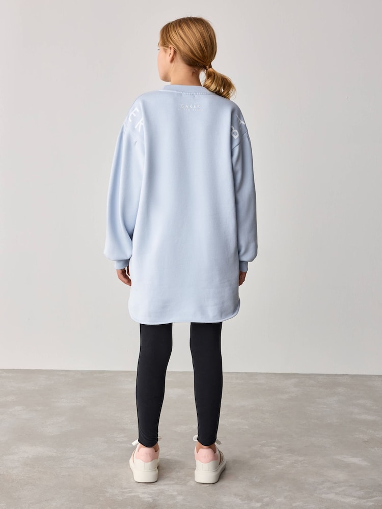 Baker by Ted Baker Blue Longline Logo Sweat Top and Leggings Set - Image 3 of 13