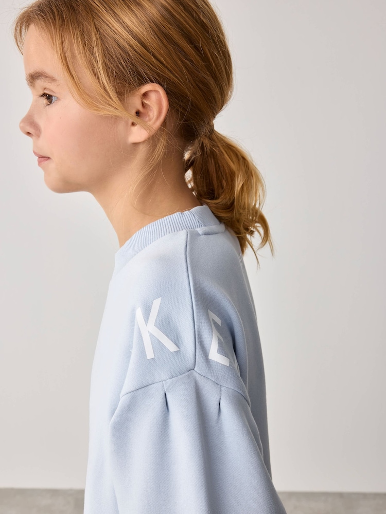 Baker by Ted Baker Blue Longline Logo Sweat Top and Leggings Set - Image 5 of 13