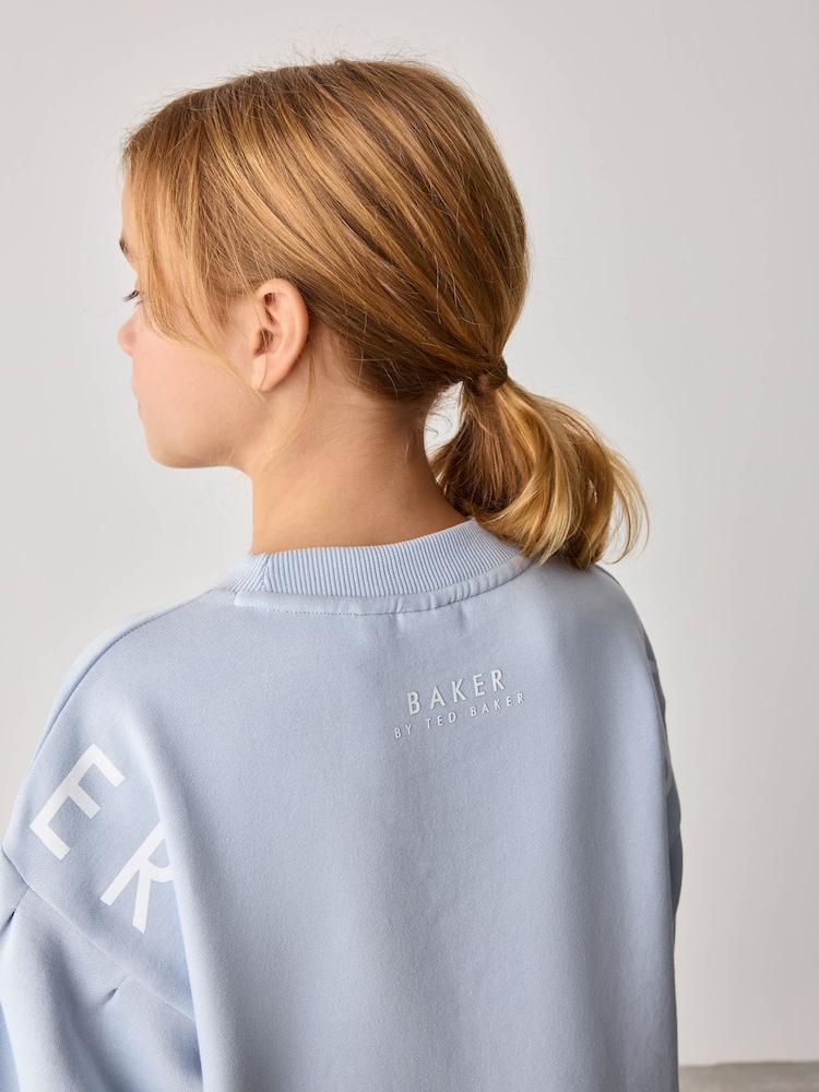 Baker by Ted Baker Blue Longline Logo Sweat Top and Leggings Set - Image 7 of 13