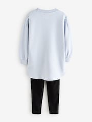 Baker by Ted Baker Blue Longline Logo Sweat Top and Leggings Set - Image 9 of 13