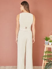 Yumi Natural Cotton And Ramie Waist Coat Vest - Image 4 of 5