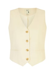 Yumi Natural Cotton And Ramie Waist Coat Vest - Image 5 of 5