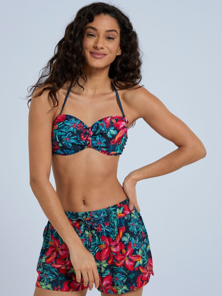 Animal Red Docks Printed Tie Front Womens Bikini Top - Image 1 of 9